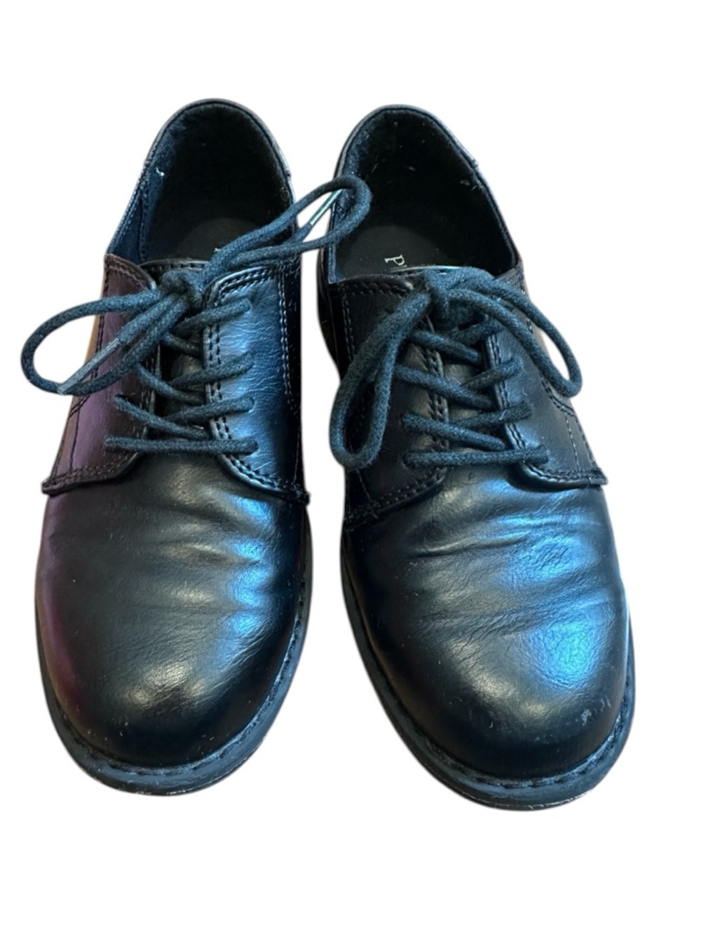 The Children’s Place Kids Black Dress Shoes w/ Shoelaces Size 3 Graduation/Party